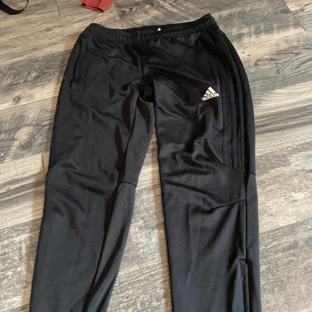 Adidas joggers with zip up at bottom!